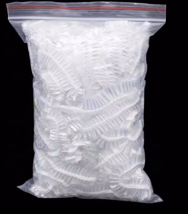 Waterproof Salon Hair Dry Processing Cap Custom PE Plastic Transparent Hair Cover Disposable Shower Cap