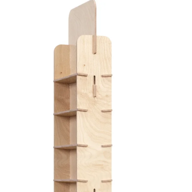 Premium Sales Italian Interlocking Customized Wheels Wooden Floor Rotating Display For Retail Shops