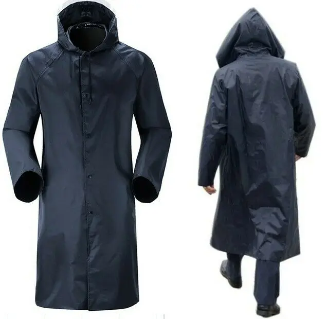 Waterproof Raincoat Rain Jackets and Raincoats Nylon Long Rain Jacket Black Adult Waterproof Long Raincoat