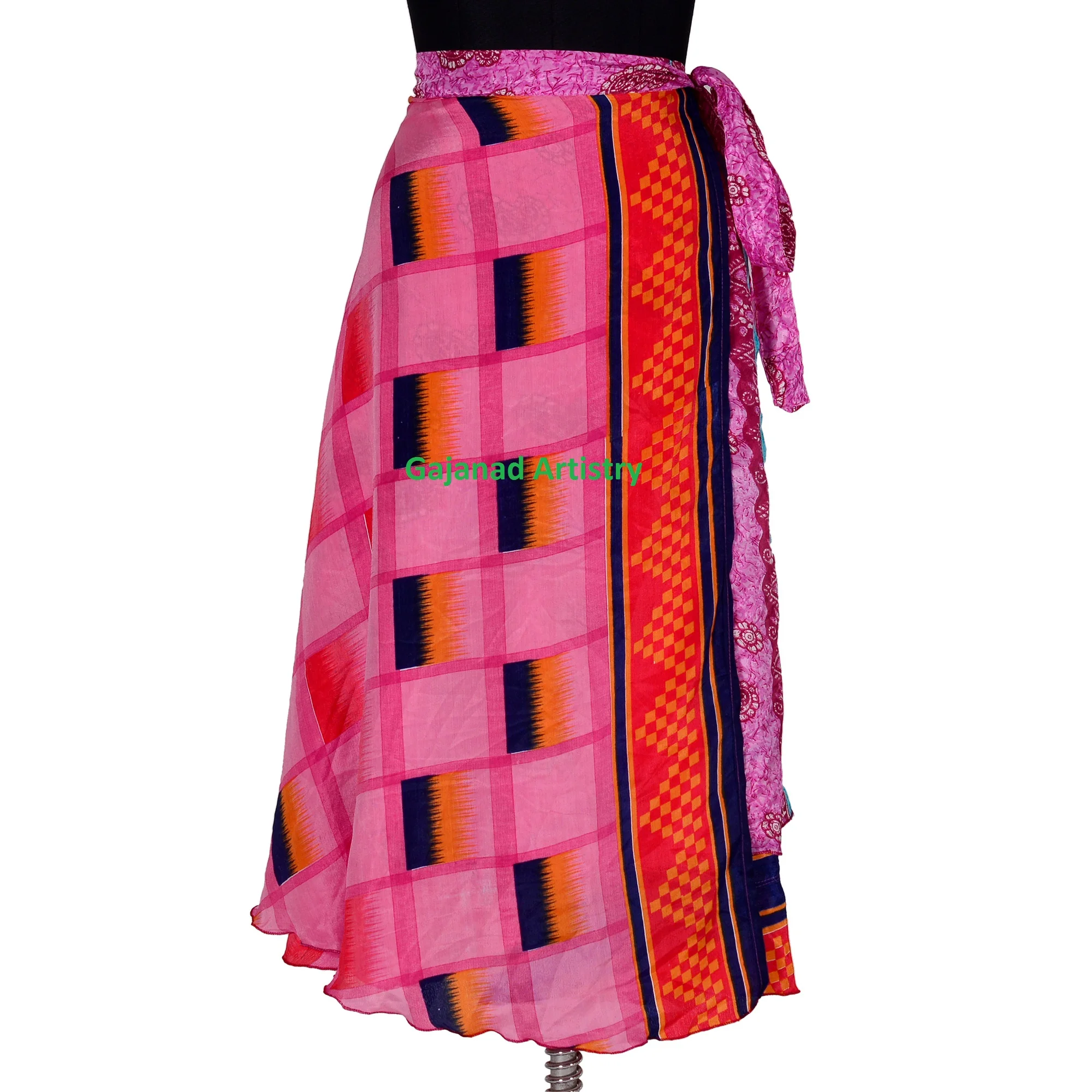 Boho Skirt Indian Silk Skirts Maxi Long Bohemian Summer Wrap Hippie Reversible Skirts For Women