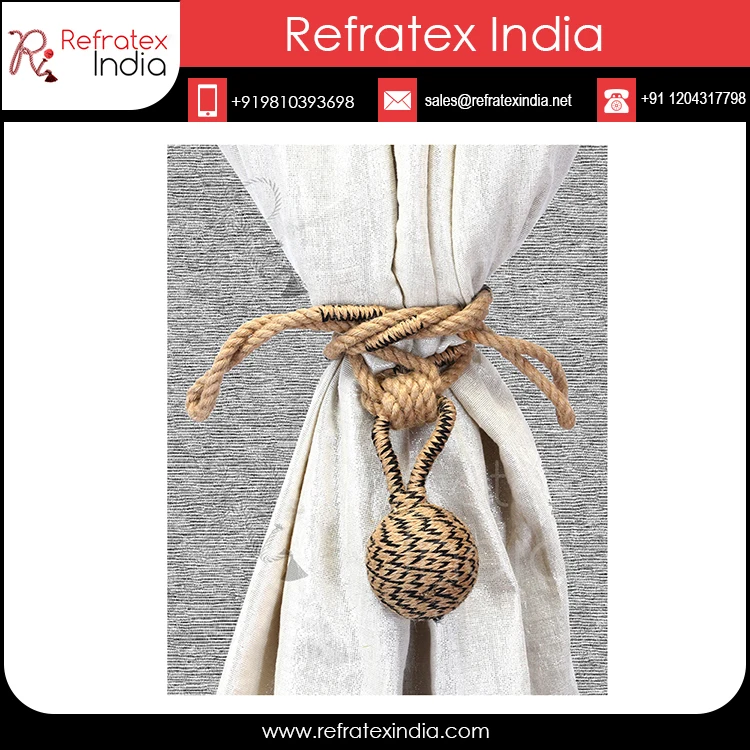 Long Jute Tieback for Curtain Bulk Supplier And Manufacture By Refratex India Made in India for Best Quality And Low Price