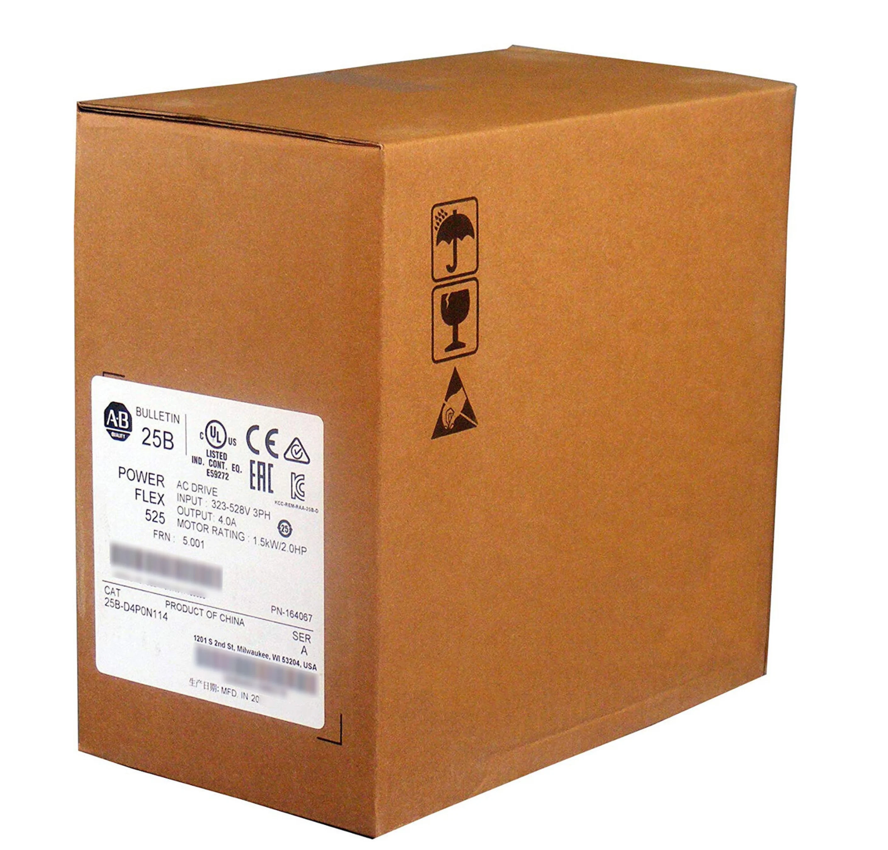 USA Stock Allen-Bradley 25B-D4P0N114 PowerFlex 525 3PH AC Drive Durable CE Sale