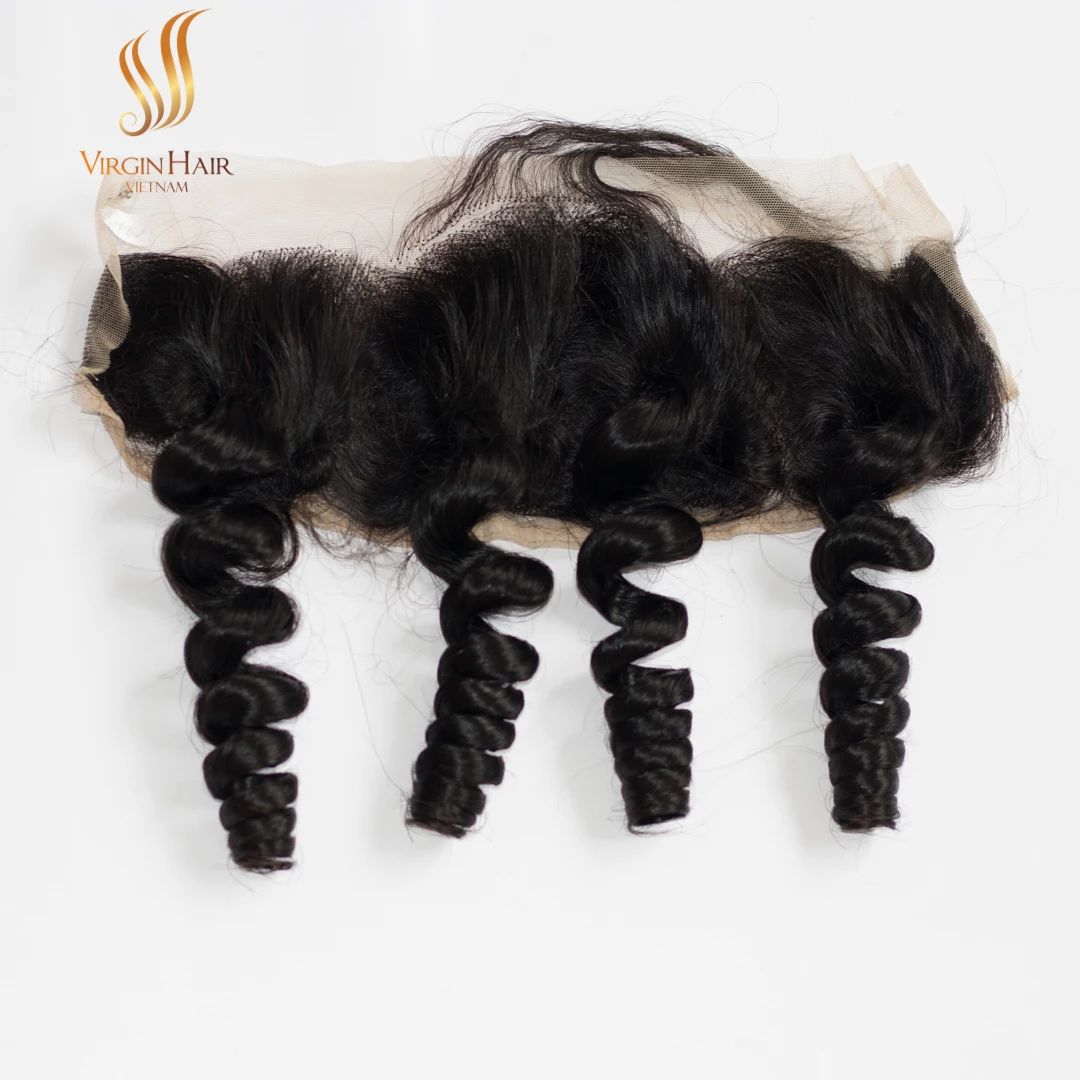 FUNMI Lace Closure Frontal HD Lace Full Cuticle Aligned Hair 100gr Per Bundle 100% High Quality Vietnamese Human Hair