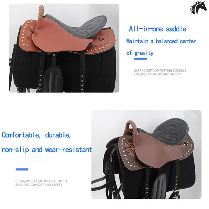 Wholesale Saddle Full Set New Style Leather Riding Saddle Large Small Horse Saddle Equestrian Supplies