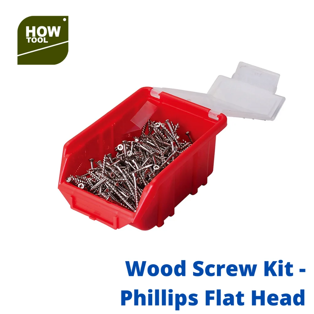 Wood Screws Fasteners Flat Head Phillips Assortment Kit Premium Steel Hardware Zinc Plated