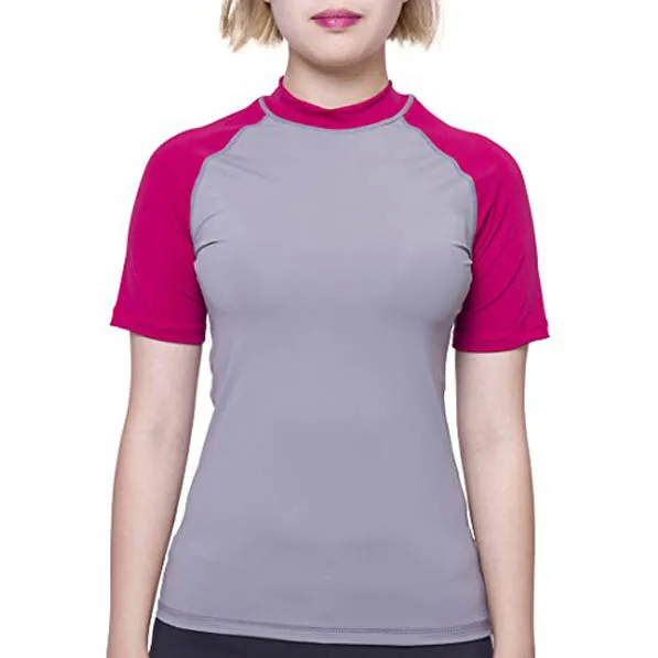 Women Swim Shirt Beach Rash Guard short sleeve Swim t Shirt Short Sleeve Rash Guard Women UV Protection Swim Shirt Top