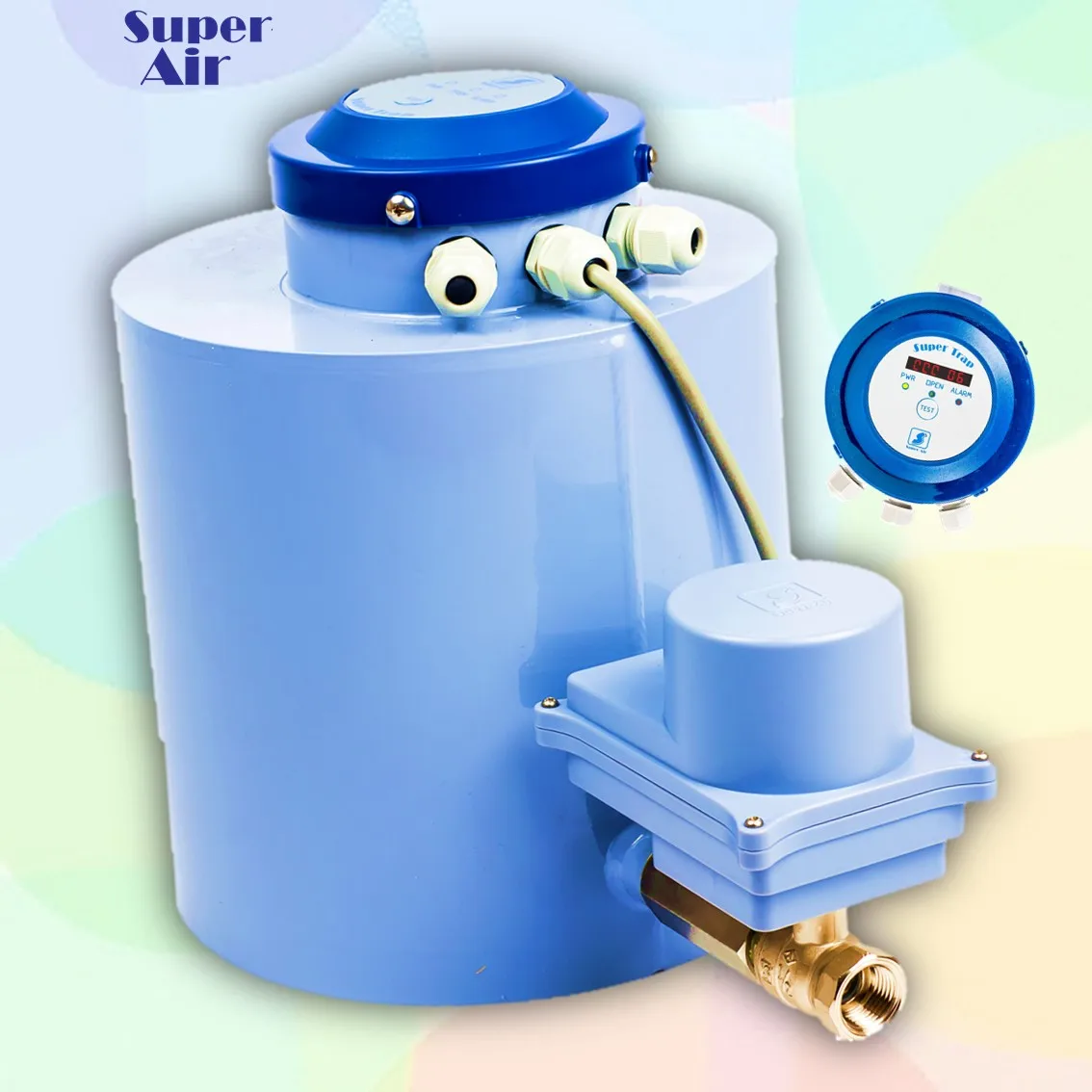 Made in Taiwan Super Trap Motorized Ball Valve Type Zero Air Loss Auto Condensate Drain with Counter for Compressed Air System