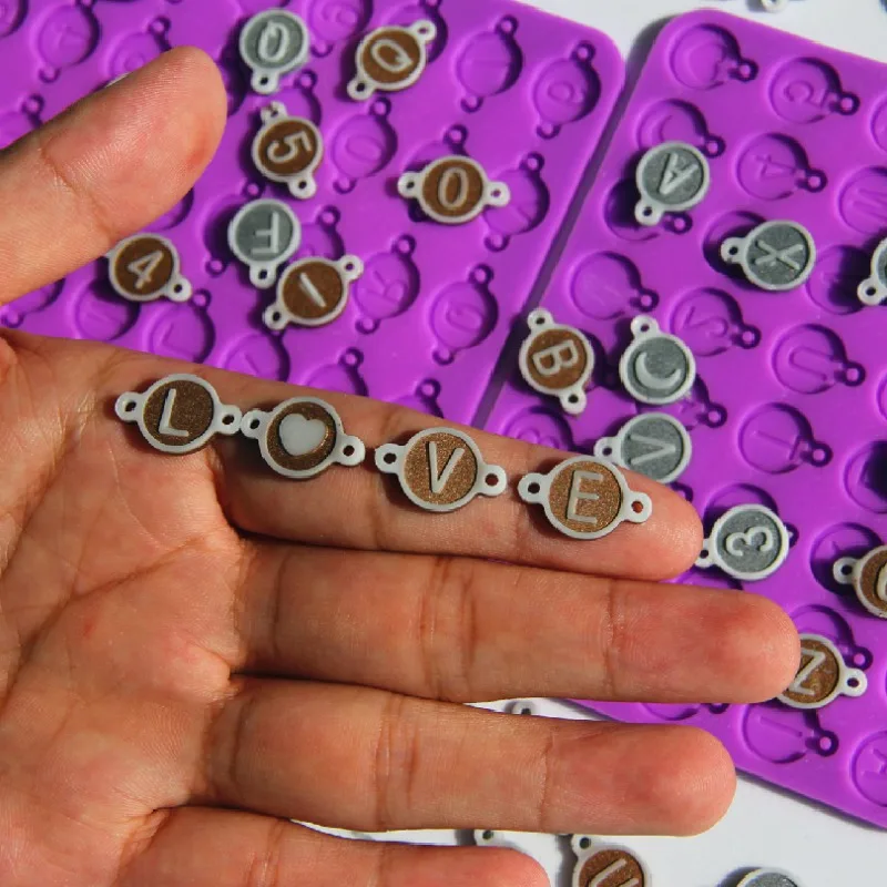 SZCHUHAN Resin Mini Letter with hole for Necklace  jewelry handmade epoxy mold