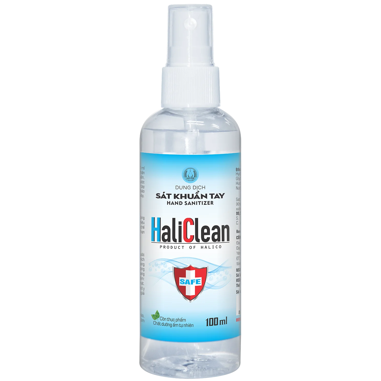 HaliClean 100ml 80% alcohol hand wash in spray bottle for sale