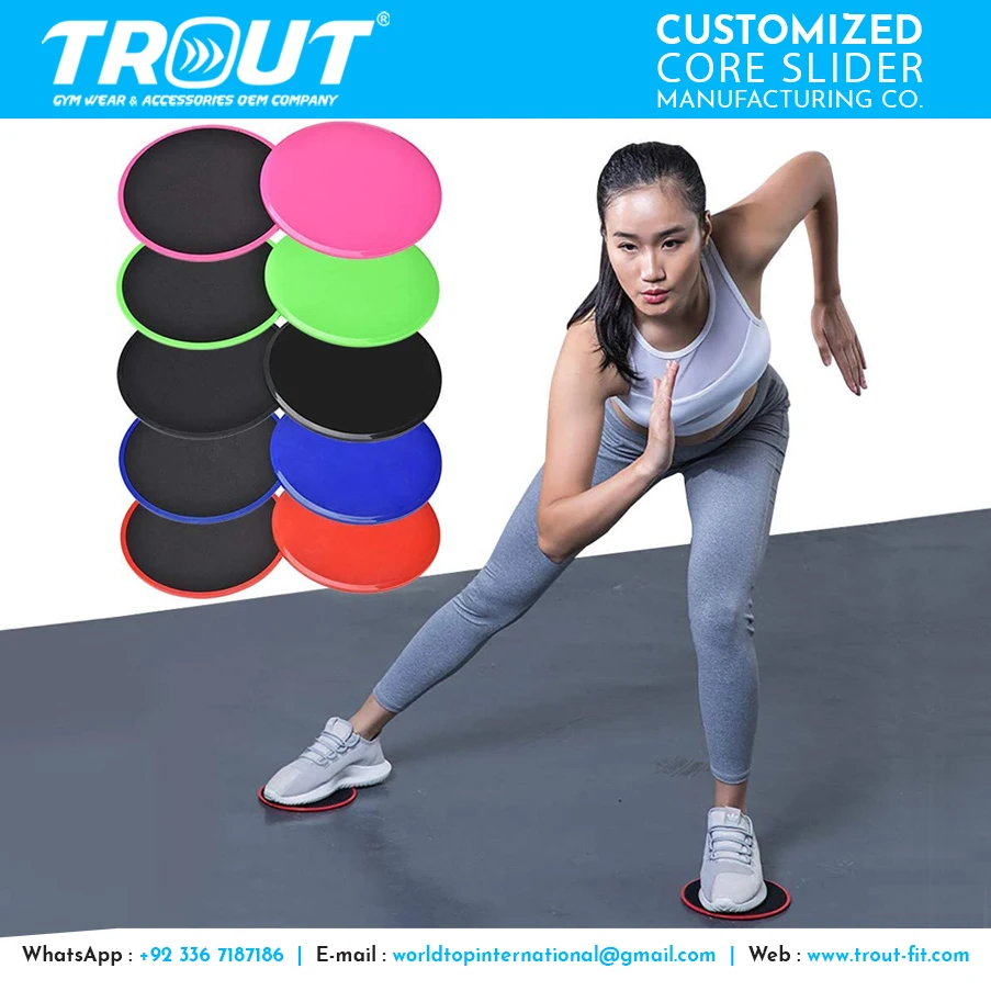 Trout Apparel Pakistan Custom Logo Core Sliders Fitness Gliding Disc Exercises