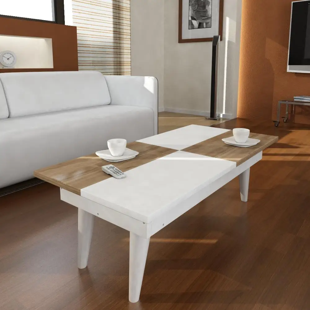 Castrum High Quality Wood Luxury Coffee Table Design White Walnut Living Room Coffee Table