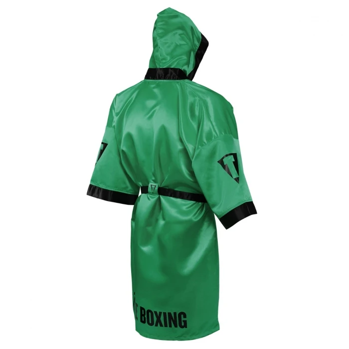 Green Boxing Robe New Arrival World Champions Full Length Gown with Hood by KHUMBRO Sports