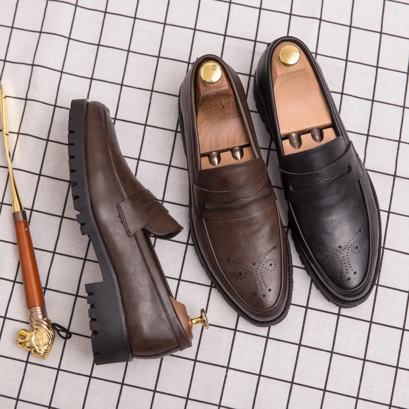 Pure Color Flat Heel Woven Loafers High Quality Breathable Neck Leather Shoes for Men And Women