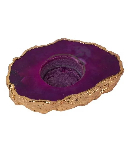 Natural Handmade Pink Agate Candle Holder For Home Decoration From India | Agate Diya (Pink) | in Factory Price from India .