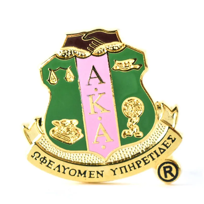 manufacturer custom soft enamel metal alpha kappa sorority lapel pin