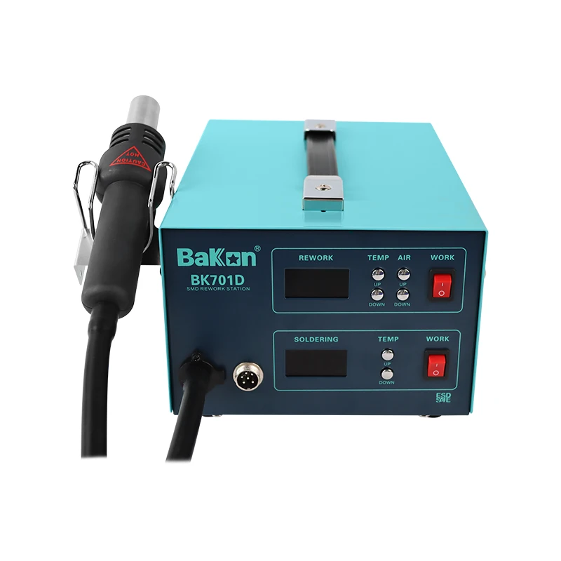 Bakon BK701D Hot Air Auti-static 2 in 1 Double Digital Display Rework Soldering Desoldering Station