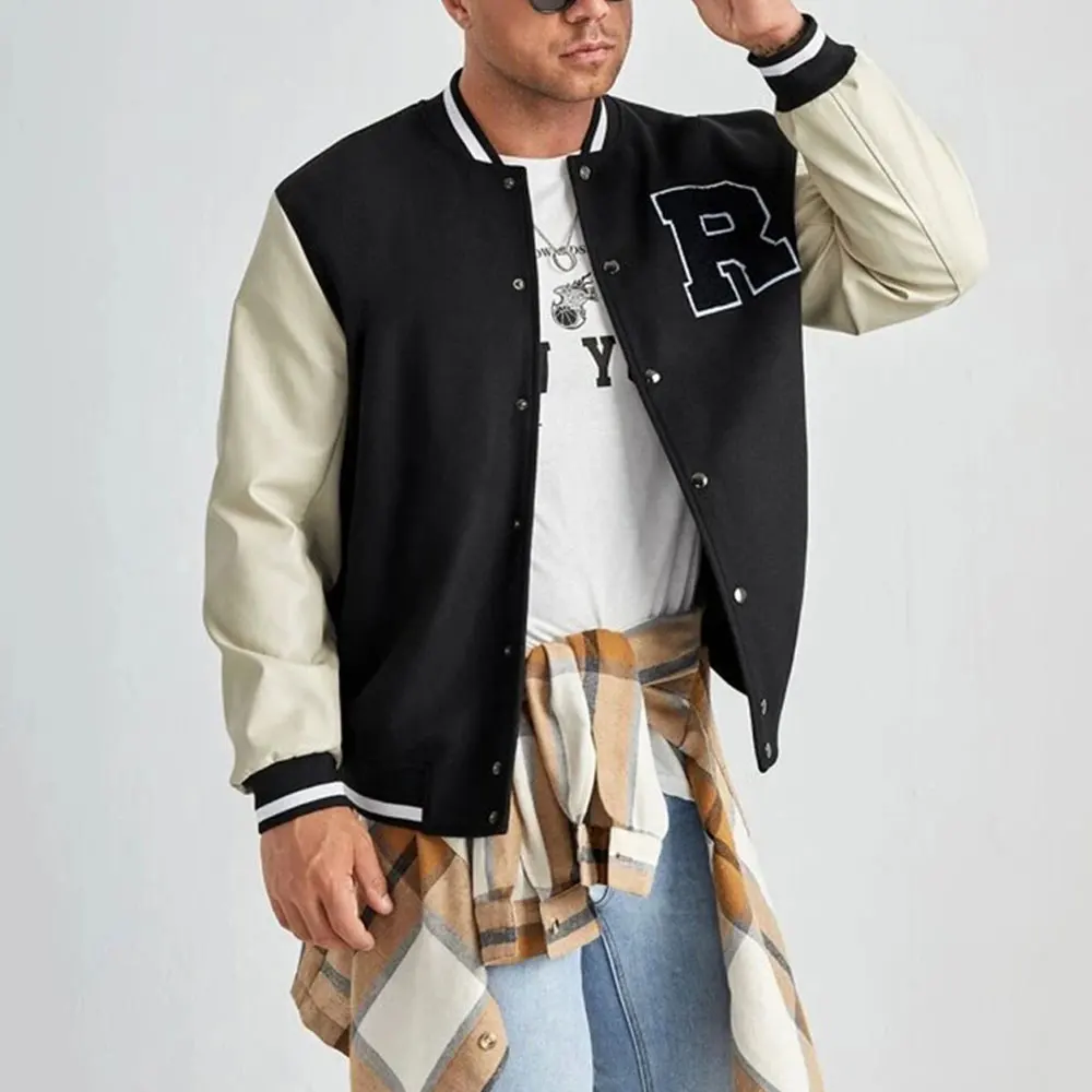 Stylish Bomber Jacket High Quality Custom Winter Men Embroidery Varsity Basketball Bomber Jacket