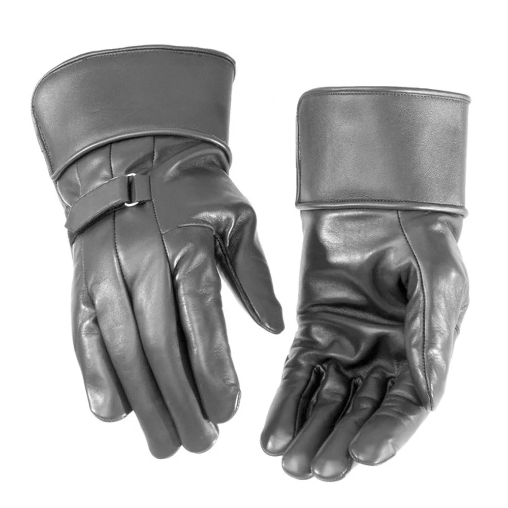 Black Pure Leather Fashion Gloves Men Warm Fashion Driving Gloves