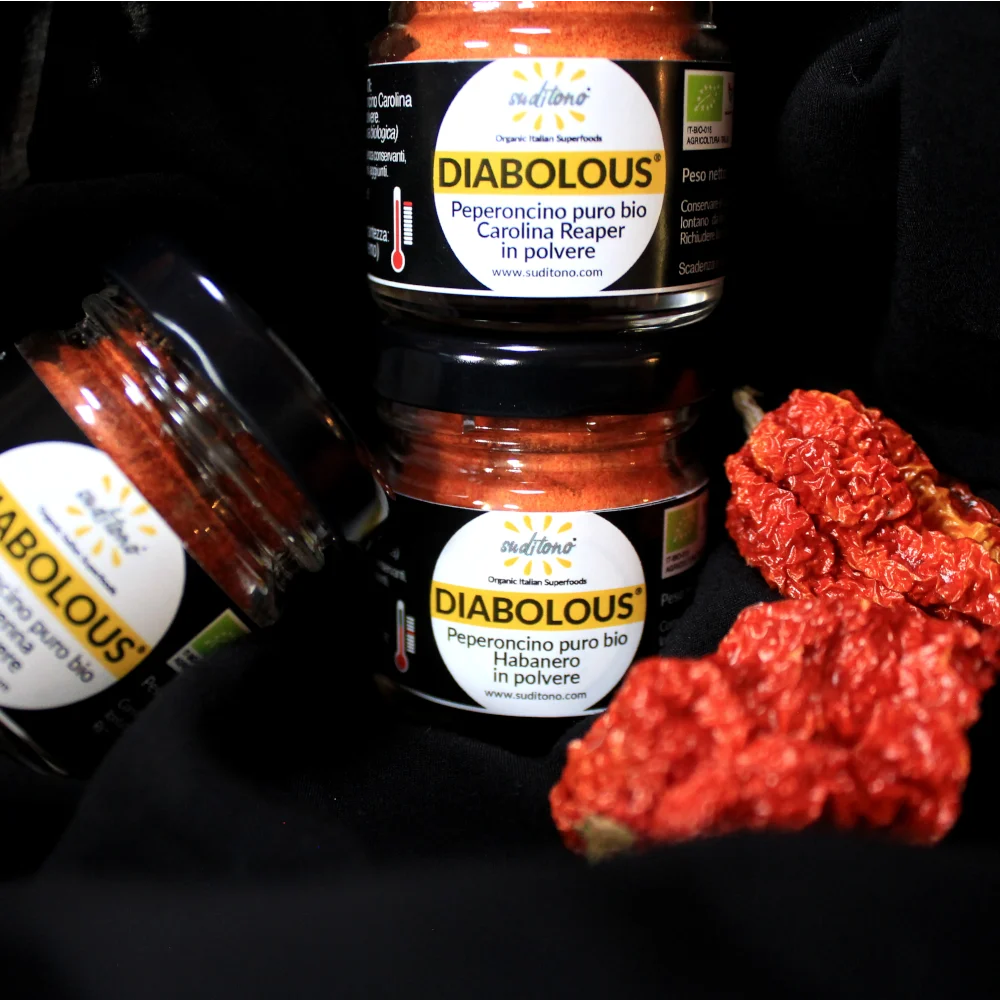 Made in Italy Product bundle 15pcs: Organic red CHILI PEPPER powder DIABOLOUS single spices & herbs