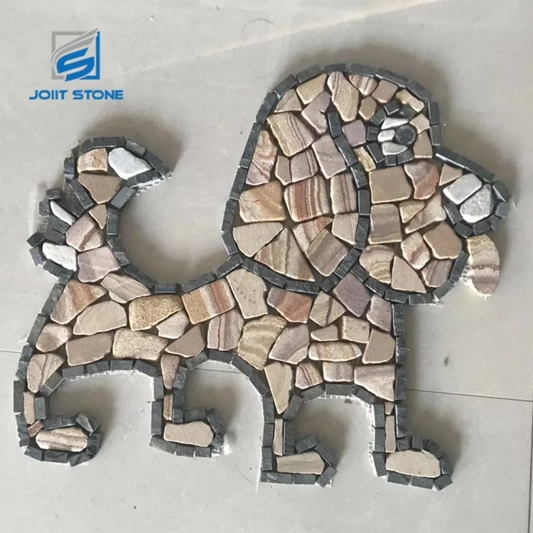 Outdoor Slate Mosaic Tiles Stone Mesh Paver For Flooring