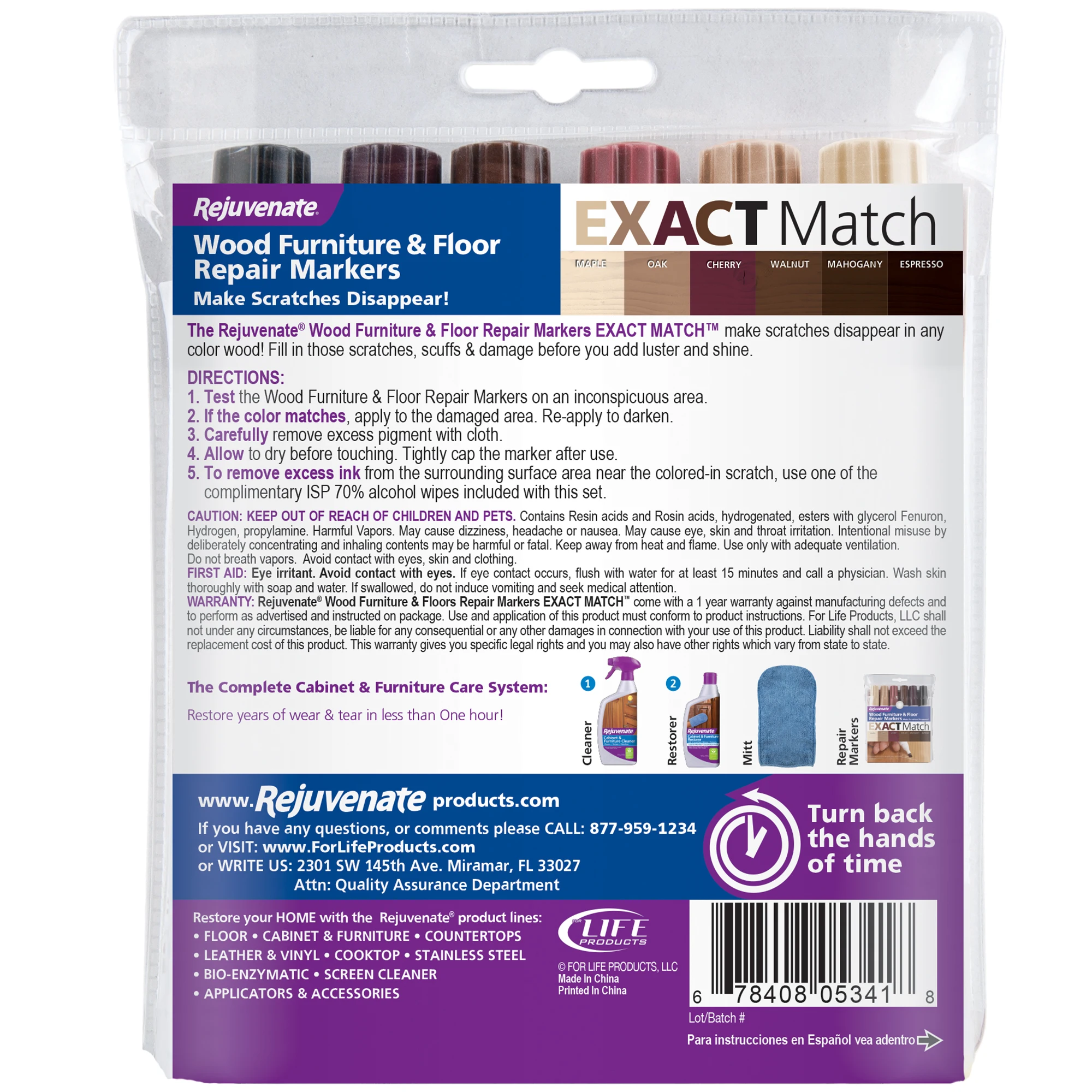 Wood Craft White & Grey Fill Scratches Scuff Rejuvenate Wood Repair Markers For Furniture & Floors 6 Pieces Per Pack