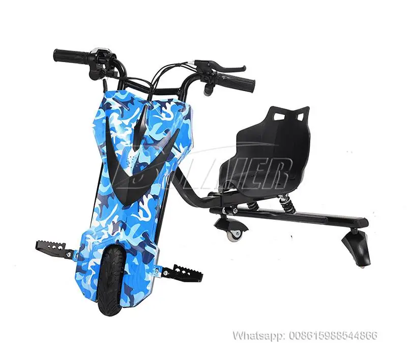 Cheap 250W 3 Wheel Kids Electric Scooter 360 Drift Trike- Blue