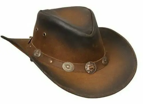 Новый дизайн частная марка Roxbury ржавчина потертая шероховатая из натуральной коровьей кожи ковбойская Западная шляпа