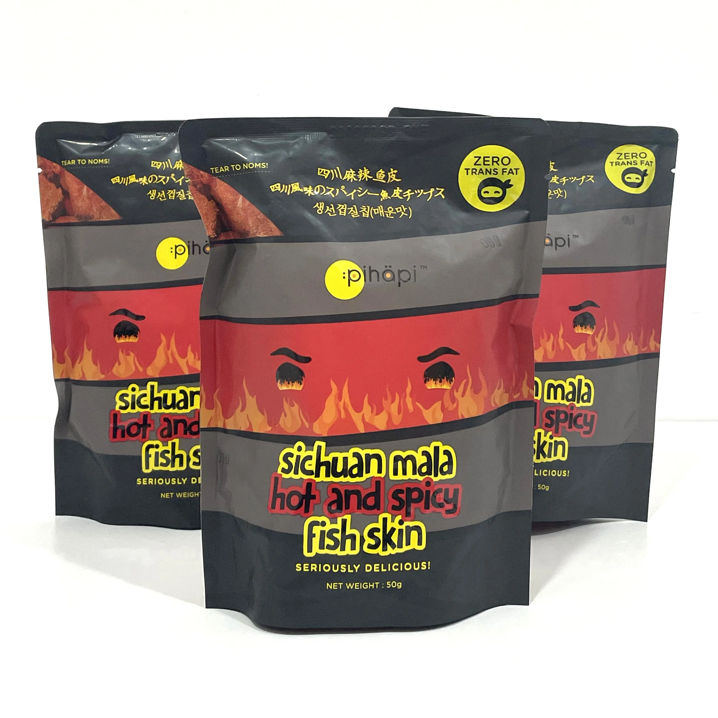 Delicious Premium Crispy Snack Sichuan Mala Hot & Spicy Fish Skin 0% Trans Fat Healthy Snack Malaysia Best Food Snack