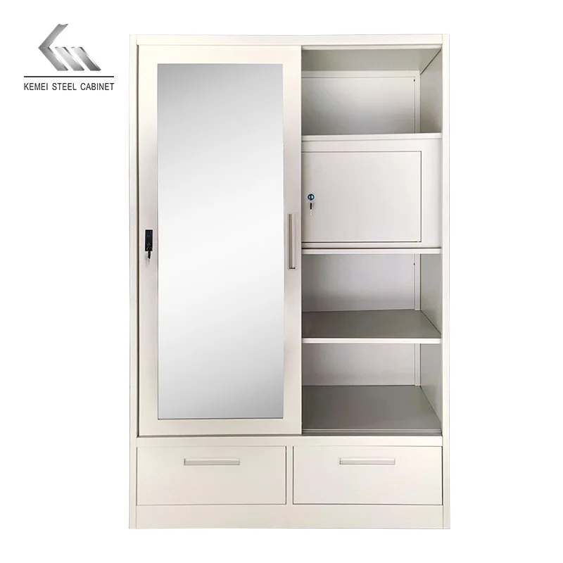 Easy installation Hot Sale Custom Made Bedroom Wardrobes Modern Design Furniture Multi-Storage Wardrobe with Two Drawers