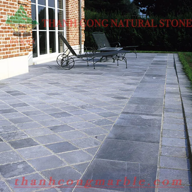 Bluestone Garden Paving Sidewalk Floor Belgium Grey Limestone Look Matt and Smooth Surface Anti-Slip