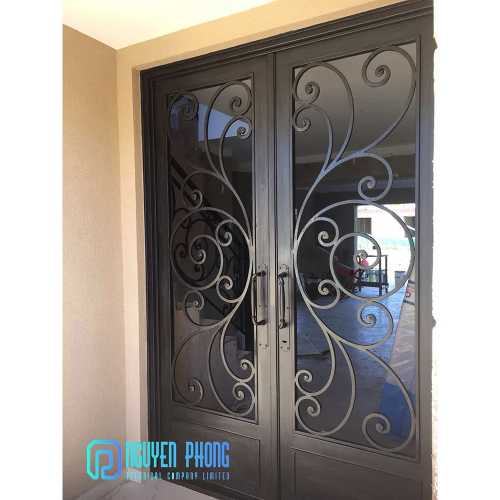 Лидер продаж профессиональный производитель Современная рама для входной двери из кованого железа