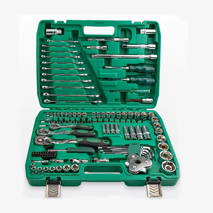 121 PCS Set Auto Repair Tool Box Sleeve Wrench Household Car Repair Kit Ratchet Repair Hand Tools Tire Disassembly