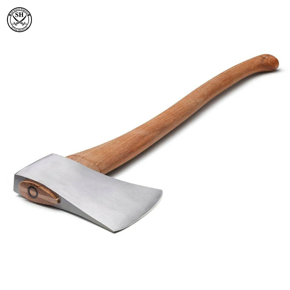 Wholesale Steel Viking Style Axe with leather sheath Camping Axe Outdoor Axe Top Quality Hatches Everyday carry