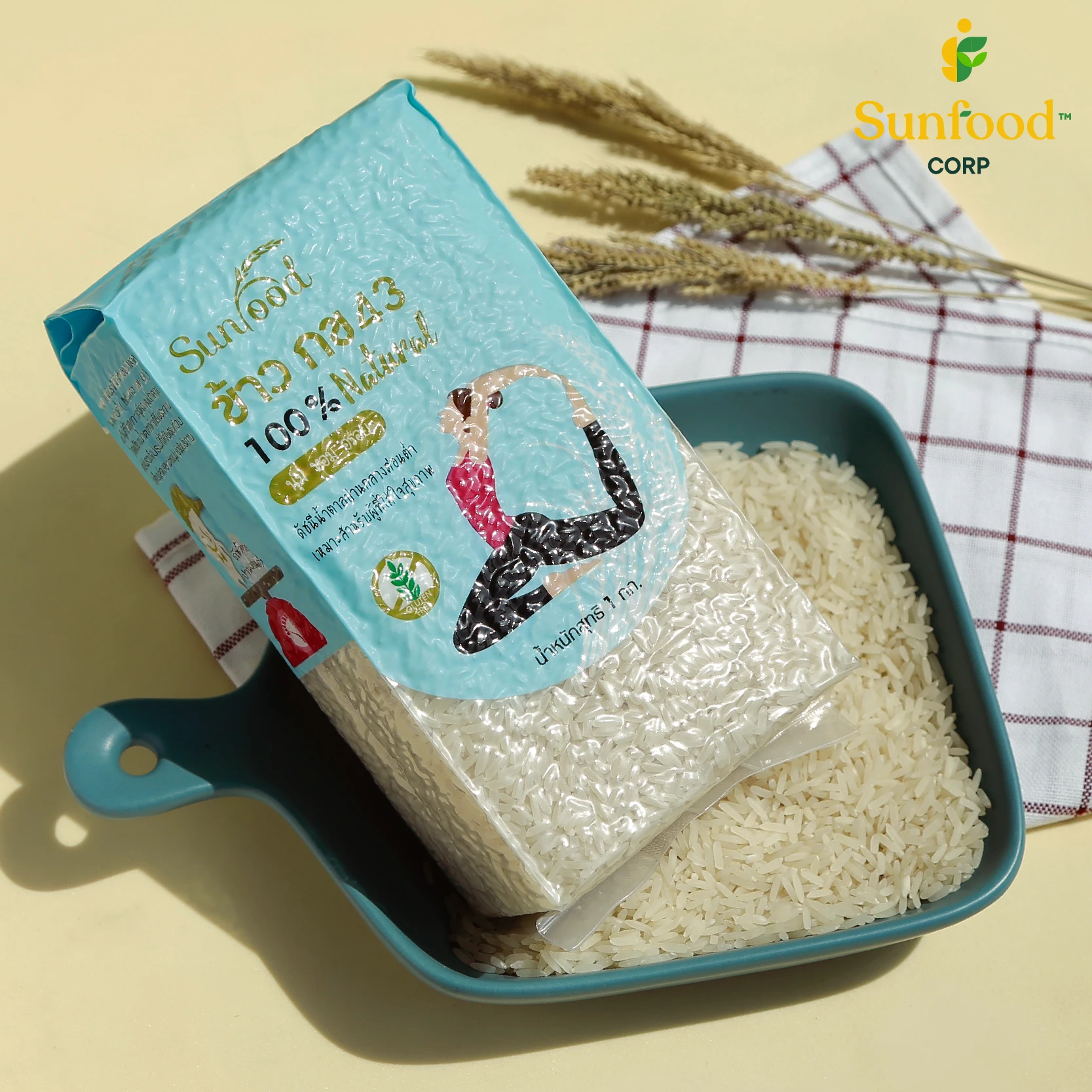 Супер-премиум тайский белый рис с длинным зерном RD43 1 кг для обычного культивирования здоровый рисовый продукт из Таиланда