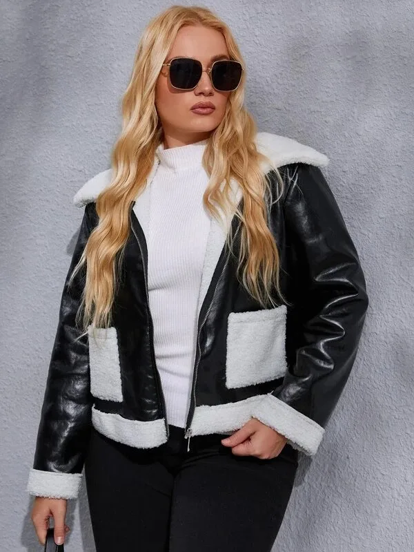 Black Leather New Design Customized High Quality Winter Full Sleeved Causal Leather Jacket For Woman 2022