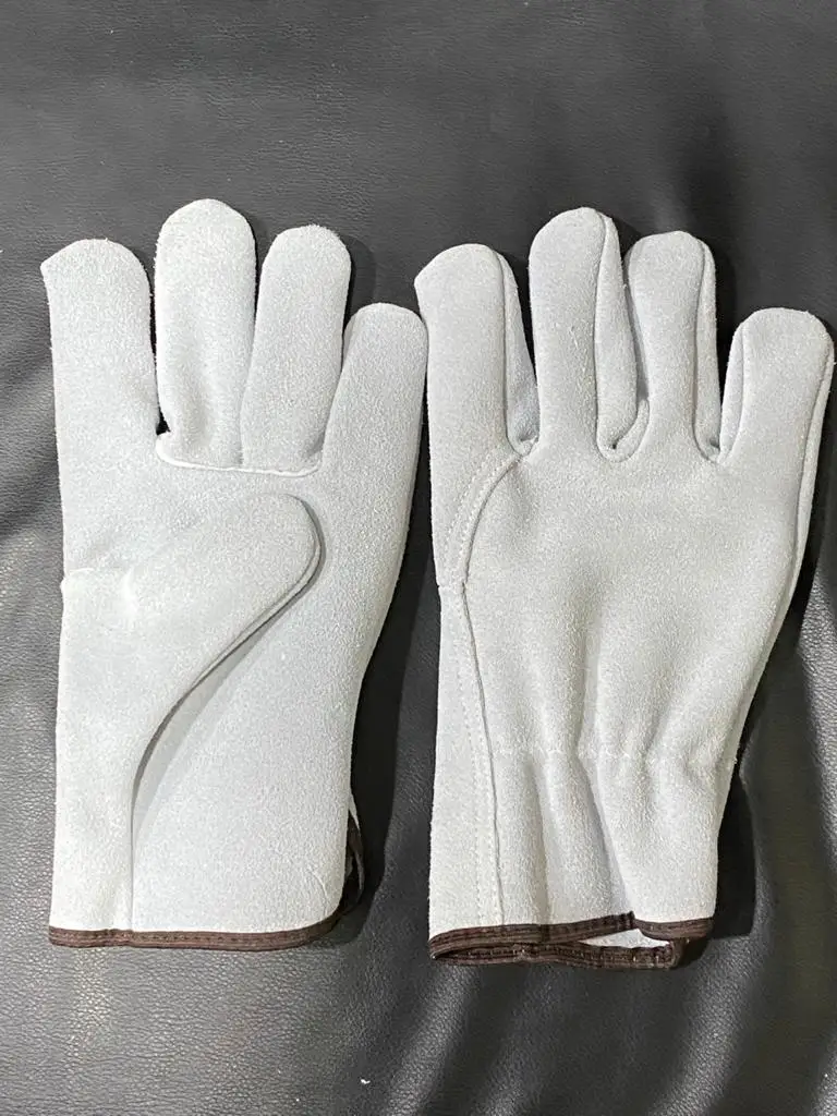 Wholesale cheap price Cowhide  Leather  Working Gloves  Goatskin leather safety  gloves for  Workers