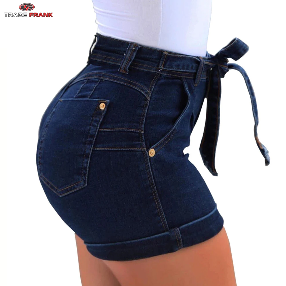 Fashion Women High Waist Scratched Shorts Jeans Girls Ladies Denim Shorts Hot Sexy Casual Push Up Skinny Jeans Short