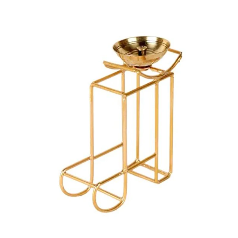 Подставка для масляной лампы из золотистого металла Maa Akhand WICK Diya