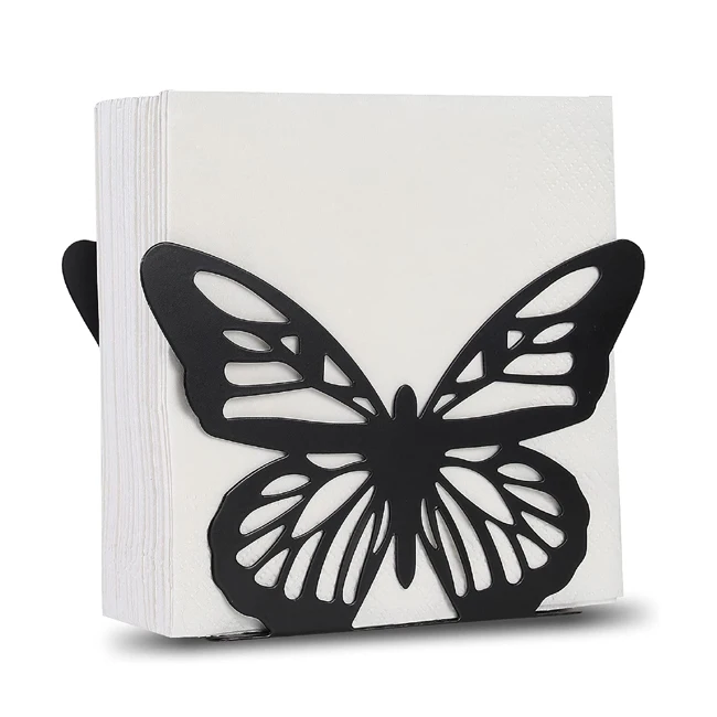 Heart Shape Black Iron Napkin Holder