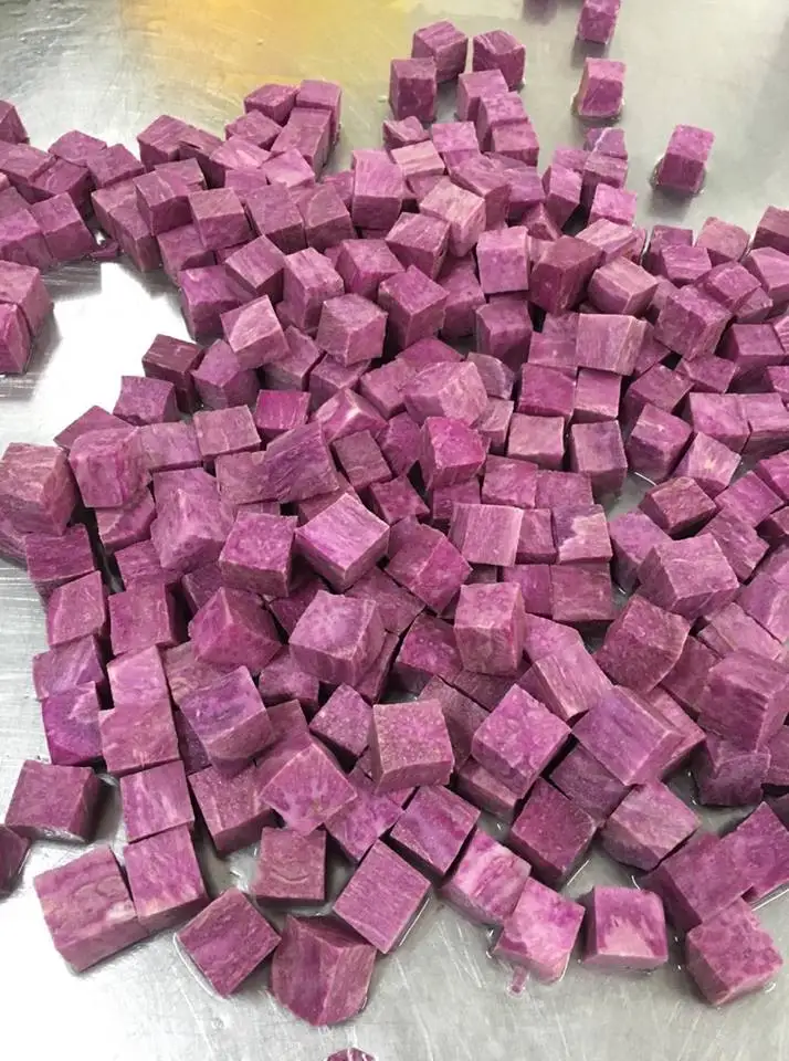 HIGH QUALITY FROZEN PURPLE SWEET POTATO DICE, WHOLE SALE FOR EXPORT