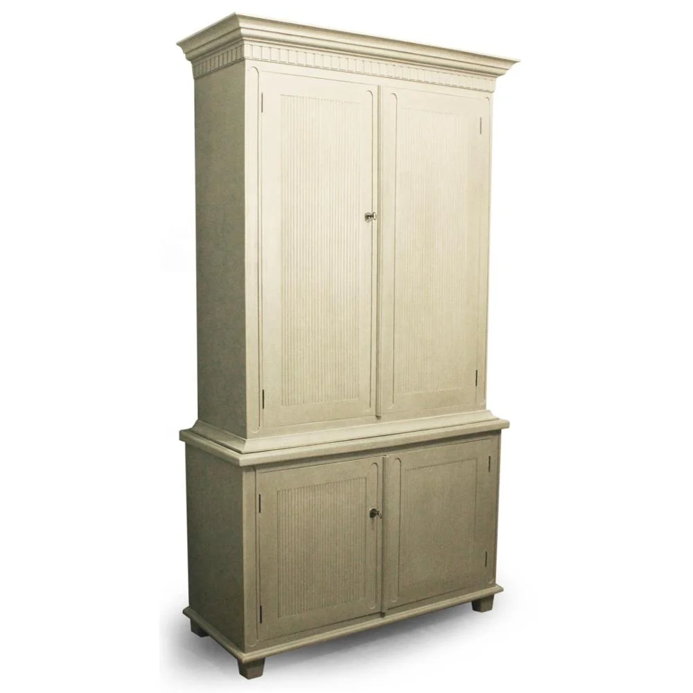 Wolter White Painted Wardrobe With Antique Gustavian Furniture Style