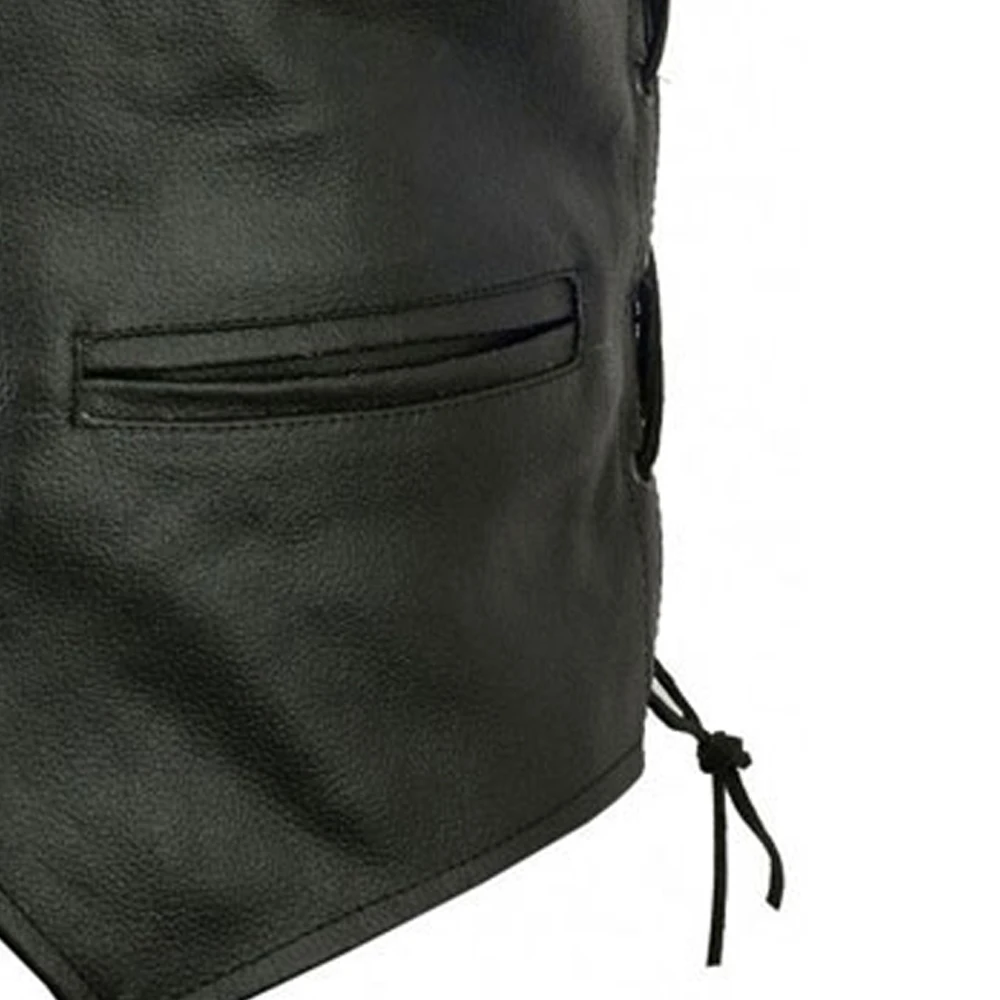 High Quality Custom made unique design hip hop style leather vest / Men Motorbike Leather vest for sale