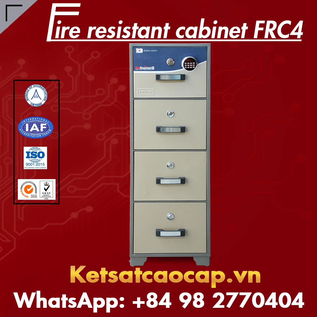 Огнеупорные шкафы для карточек, Корея, FRC4, светодиодные, коричневые