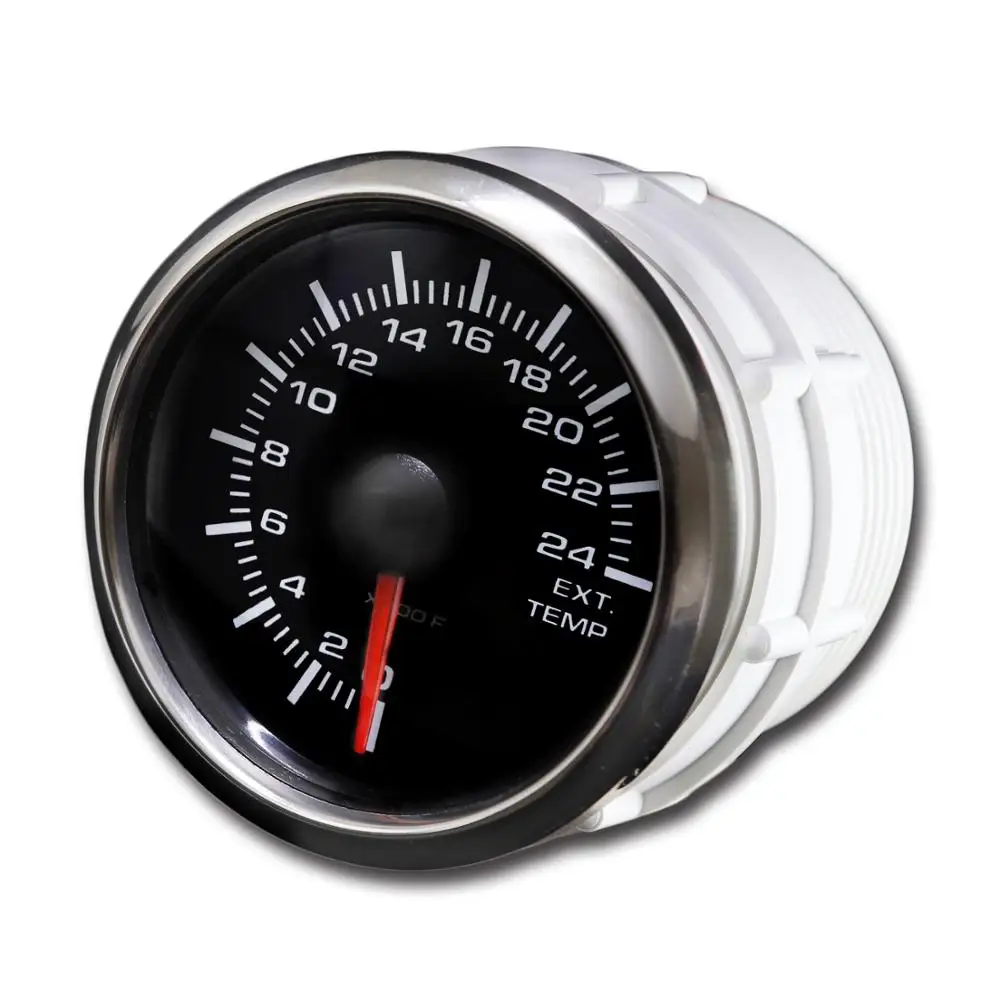 Taiwan Made 52 mm Auto Exhaust Gas Temperature Gauge White LED Black Face For
