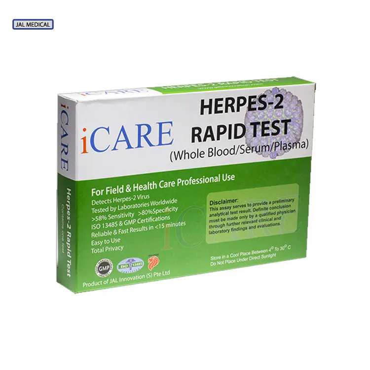 Сертифицированный качественный образец крови, один шаг чувствительный симплексный Вирус герпеса-2 IgG, набор для быстрого тестирования по лучшей цене