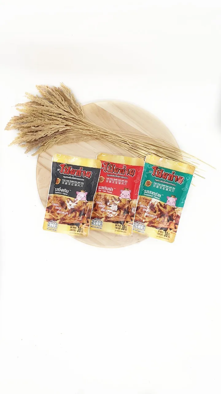 Poygai жареные хрустящие двухслойные мясные ломтики с фирменным вкусом 38 г. Высокое качество из таиланда для экспорта горячего Se белка