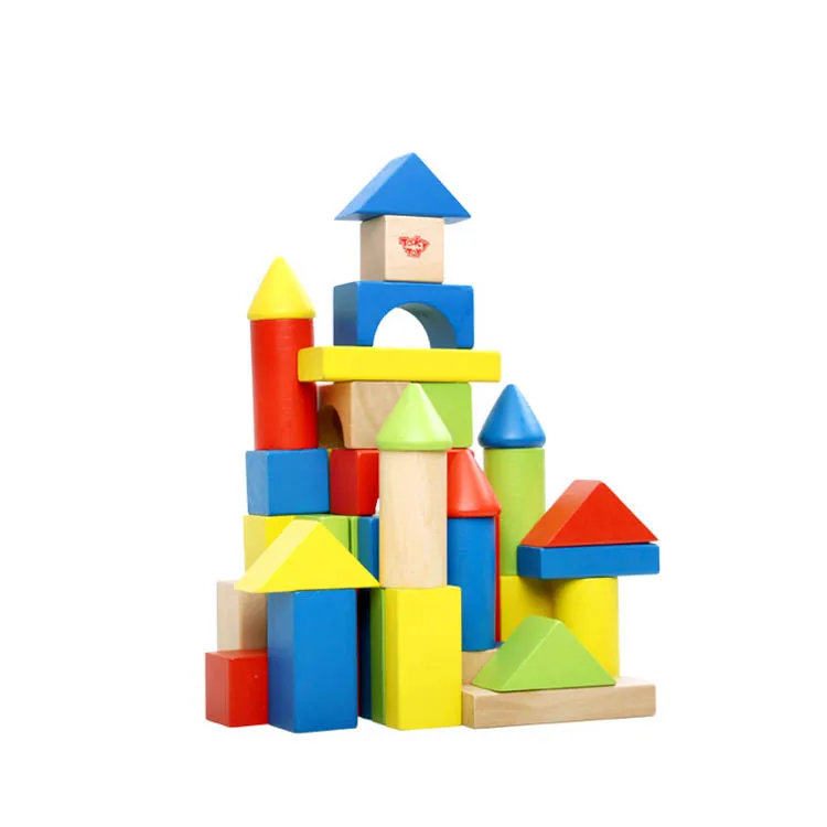 TOOKY TOY Classical  Educational Wooden Building Block set 50PCS for Toddles