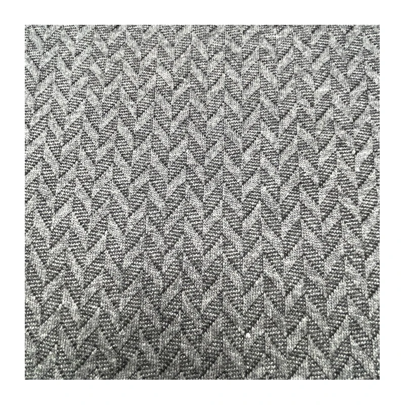 100% Polyester classic pattern herringbone knit polyester  heather sweater jacquard fabric