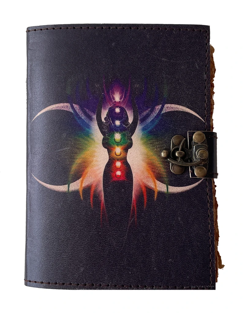 Wholesaler Genuine Leather Vintage Journal Witch Decor Book Of Shadows Triple Moon Goddess Witchcraft Journal Note Book Or Diary