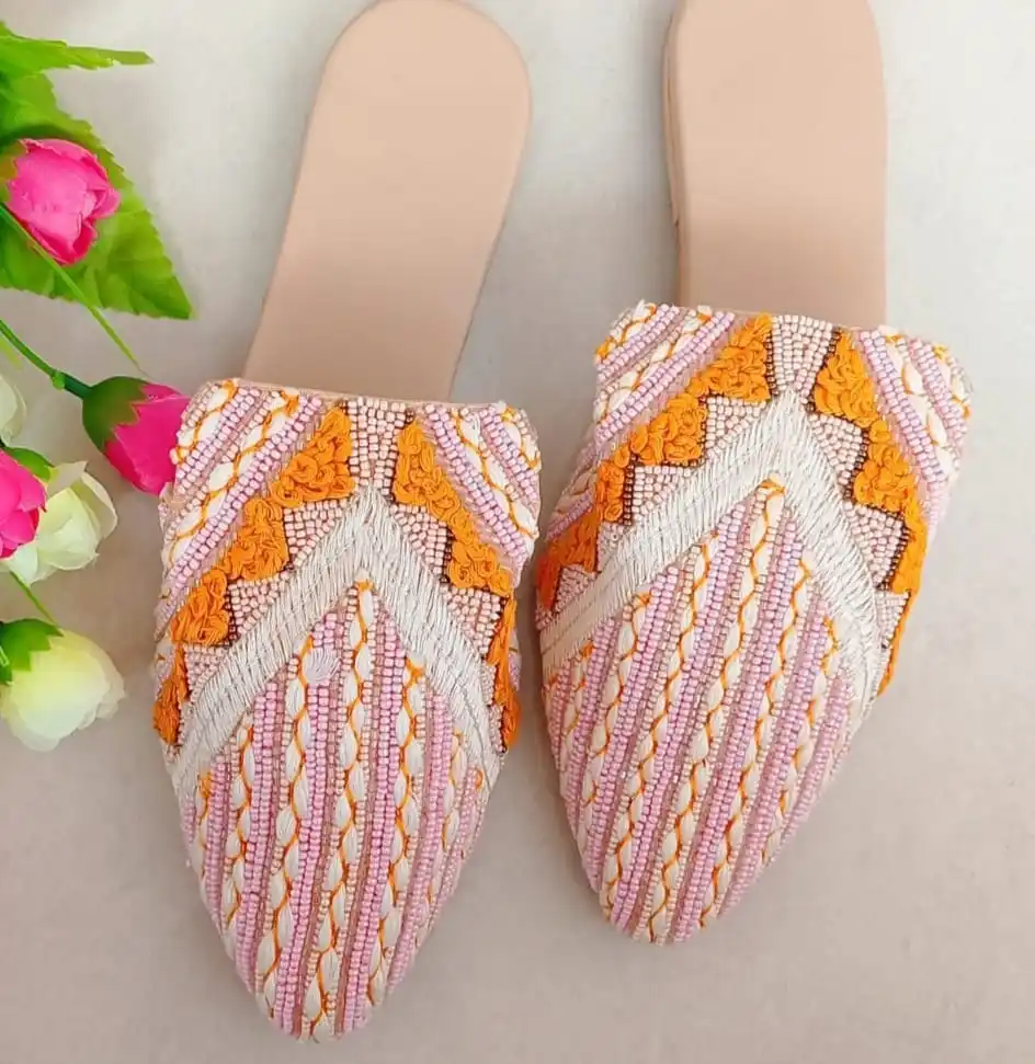 Дамские дизайнерские свадебные мюли из панджаби этнические ручная работа традиционные кожаные JUNJABI MOJARI балетки ручной работы на плоской подошве
